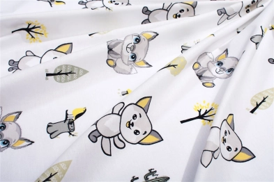 Πάνα Χασές Bebe Βαμβακερή 80x80εκ. Foxes 595 White-Grey DimCol