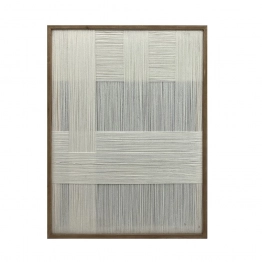 Πίνακας Με Ξύλινη Κορνίζα Και Νήμα Μπεζ-Γκρι ESPIEL 60x3x80εκ. NIM109