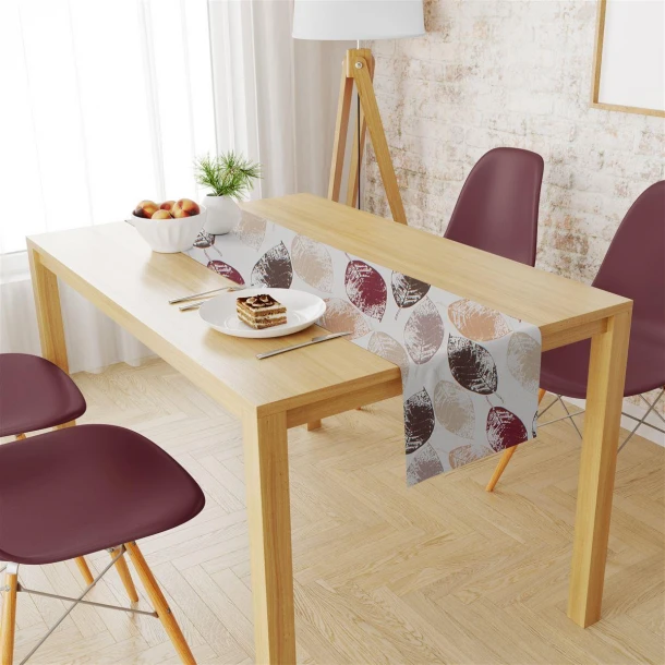 Runner Αλέκιαστο Polycotton 40x180εκ. Leaves 467 Brown DimCol