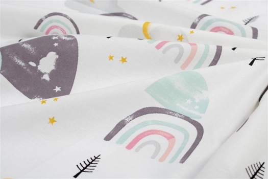 Πάνα Χασές Bebe Βαμβακερή 80x80εκ. Rainbow 575 White-Pink DimCol