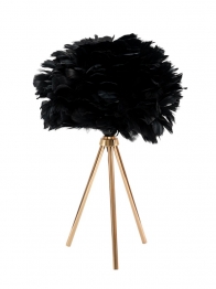 Φωτιστικό Επιτραπέζιο Μεταλλικό Χρυσό-Μαύρα Πούπουλα 46εκ. Zen Collection 25.51.52330