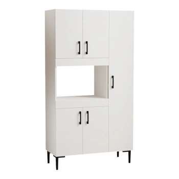 Ντουλάπα κουζίνας Defne pakoworld σε λευκή απόχρωση  89x37.5x160εκ