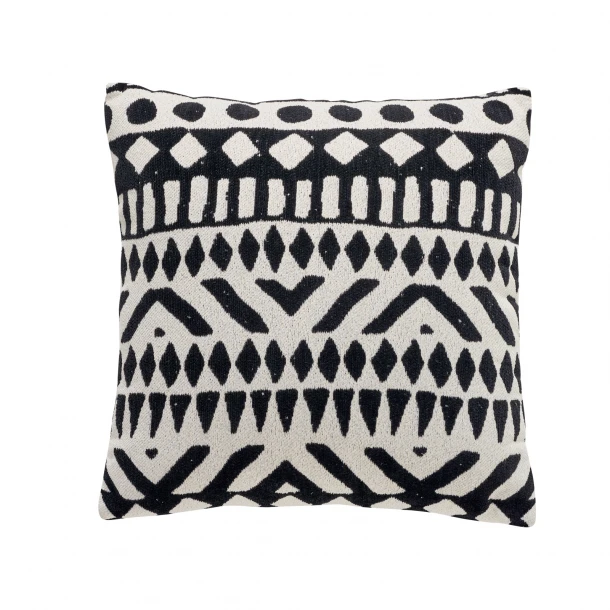 Διακοσμητικό Μαξιλάρι Chenille 40x40εκ. Throws 0277 Μαύρο-Κρεμ Das Home