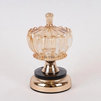 Φοντανιέρα Γυάλινη-Μεταλλική Χρυσή 10x20εκ. ESTHETI 752-21081