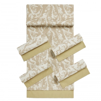 Σετ 5τμχ Runner & Σουπλά Linen-Polyester 45x180εκ./30x45εκ. Kitchen 0869 Beige Das Home