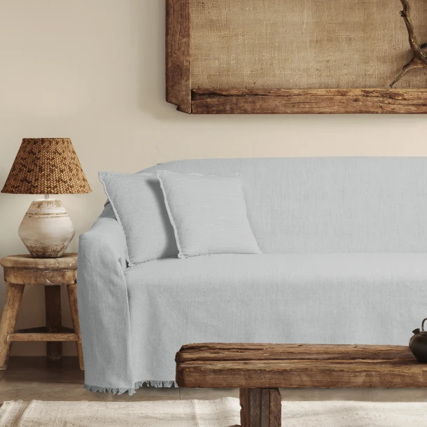Ριχτάρι Βαμβακερό Διθέσιος 180x250εκ. Throws Line 0284 Grey Das Home