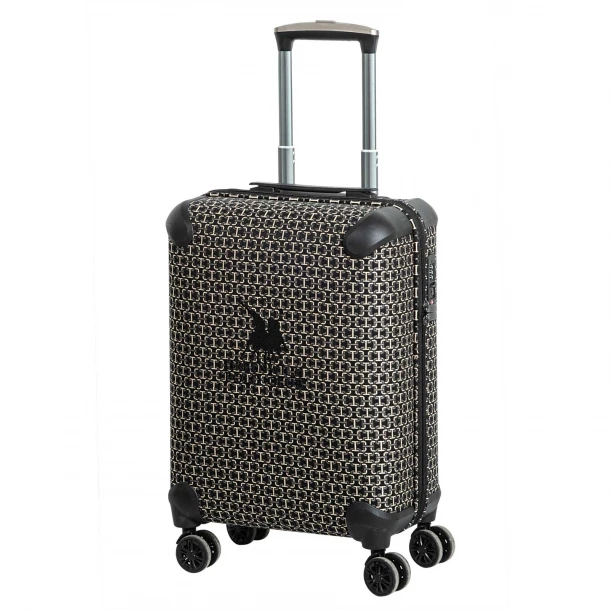 Βαλίτσα Τρόλεϊ 38x22,5x56εκ. Premium 7501 Black-Ecrou Greenwich Polo Club