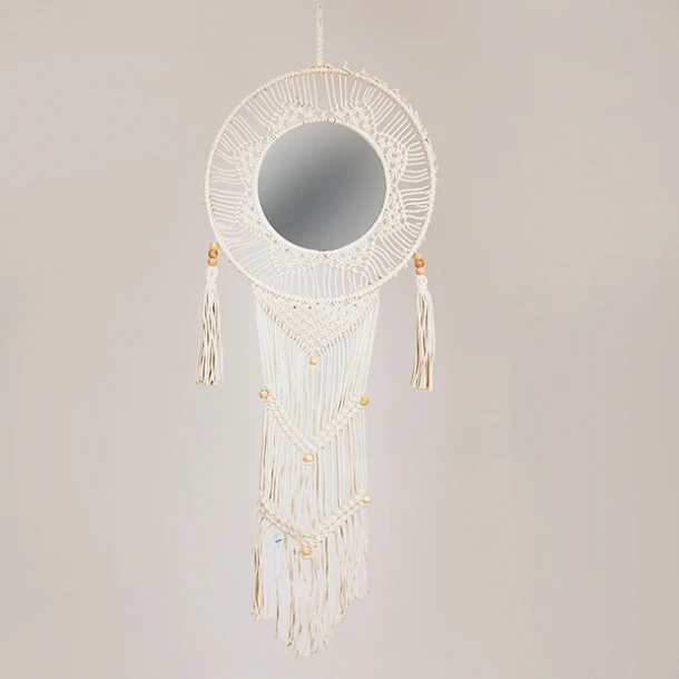 Καθρέπτης Τοίχου Μακραμέ Μπεζ 50x125εκ. ESTHETI 811-70001