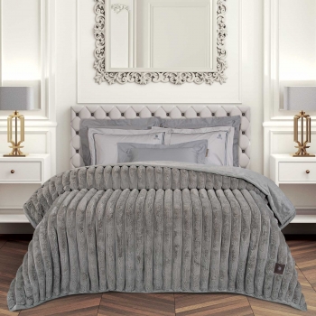 Κουβέρτα Faux Fur-Flannel Υπέρδιπλη 220x240εκ. Premium 3831 Taupe Greenwich Polo Club