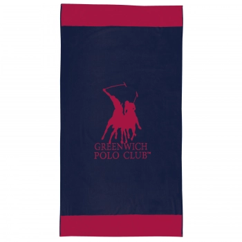 Πετσέτα Θαλάσσης Βαμβακερή 90x170εκ. Essential 4048 Μπλε-Κόκκινη Greenwich Polo Club