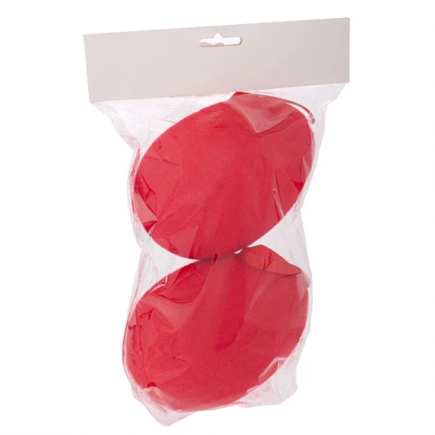 Σετ 2τμχ Διακοσμητικά Αυγά Κρεμαστά Χνουδωτά Κόκκινα Φ10x15εκ. iliadis 92454