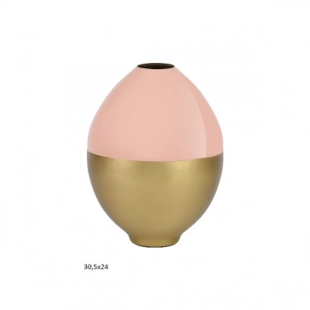 Βάζο Μεταλλικό Ροζ-Χρυσό 24x24x30,5εκ. Capolavoro 22.000.2011