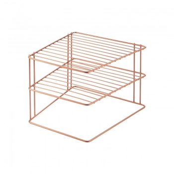 Ραφιέρα Γωνιακή Ροζ-Χρυσό Palio Polytherm Copper 25x25x19εκ. Metaltex 16-362402