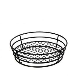 Καλάθι Μεταλλικό Στρογγυλό Μαύρο 21x21x6εκ. ESPIEL HOT1002