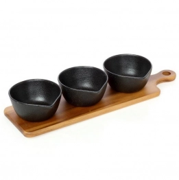 Σετ Μπωλάκι-Ντιπ 3 Θέσεων 34,5x10,3εκ. Acacia CRYSPO TRIO 65.000.205