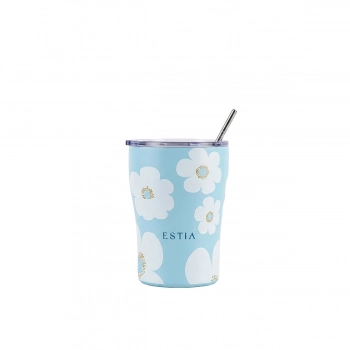 Θερμός-Ποτήρι Ανοξείδωτο Coffee Mug Blue Daisy Save The Aegean Estia 350ml-8,7x12,5εκ. 01-49034