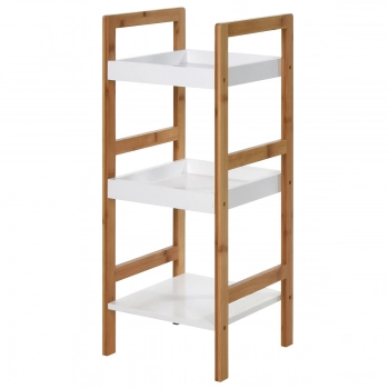 Ραφιέρα Μπάνιου Bamboo-MDF Με 3 Ράφια Natural-White MRShome 0090000