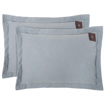 Ζεύγος Μαξιλαροθήκες Oxford Microfiber 50x70+7εκ. Essential 4450 Grey Greenwich Polo Club