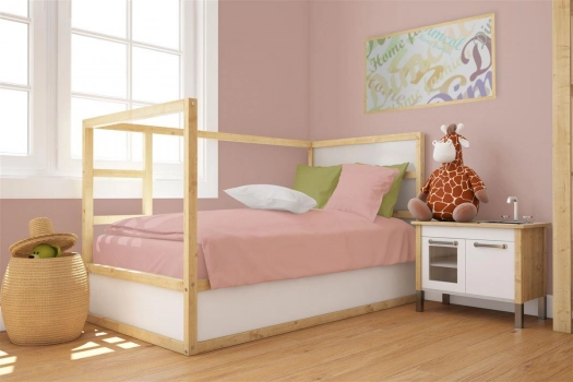 Παπλωματοθήκη Βαμβακερή Κούνιας 120x160εκ. Solid 503 Dusty Rose DimCol