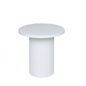 Βοηθητικό Τραπεζάκι Μεταλλικό-Ξύλινο Λευκό 33,5x33,5x32,5εκ. ESTHETI 810-00035