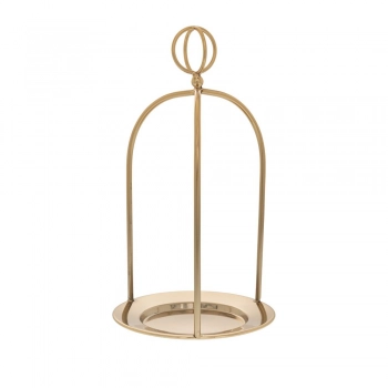 Δίσκος Σερβιρίσματος Μεταλλικός Χρυσός Με Χερούλι 17x24εκ. iliadis 86764