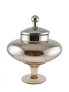 Φοντανιέρα Χειροποίητη Φυσητό Γυαλί Ασημί-Καφέ 28x32εκ. Zen Collection 25.43.52159