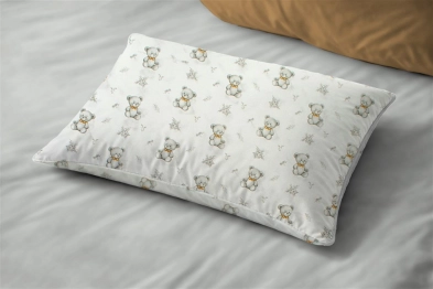 Μαξιλαροθήκη Βαμβακερή 50x70εκ. Kids Newborn Bear 717 White-Grey DimCol