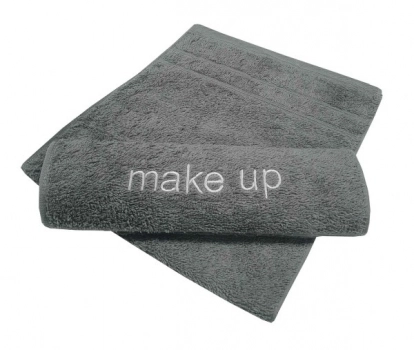 Πετσέτα Βαμβακερή Με Κέντημα Make Up 30x50εκ. Ανοιχτό Γκρι Plain Line