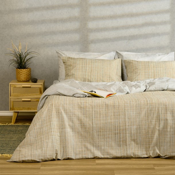Σετ Σεντόνια Polycotton Διπλά 205x270εκ. Mateo Grey Casual Line Melinen 20004691