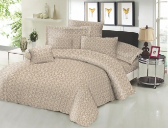 Σετ Σεντόνια Polycotton Υπέρδιπλα Με Λάστιχο 170x200+22εκ. Εμπριμέ Fern Beige Komvos Home 7045413-65F