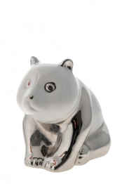 Διακοσμητική Επιτραπέζια Φιγούρα Κεραμική Panda Ασημί-Λευκή 17,3εκ. Zen Collection 22.19.48230