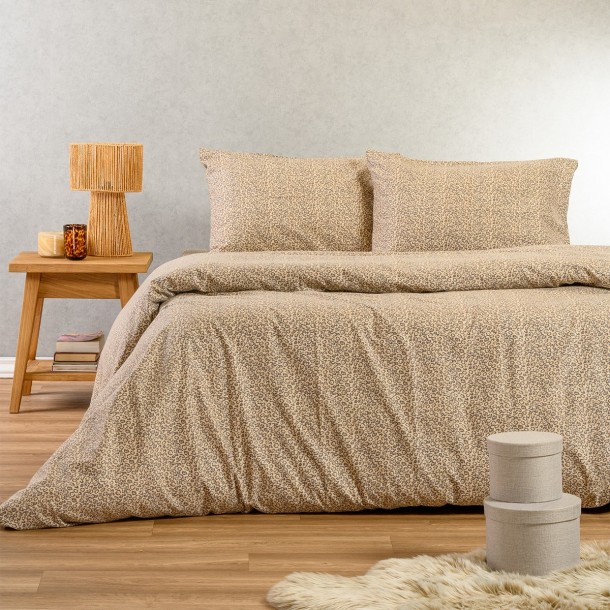 Σετ Σεντόνια Φανελένια King 270x260εκ. Keshia Beige Winter Line Melinen 20005086