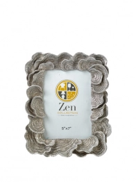 Κορνίζα Polyester Λευκή-Χρυσή Με Κοράλια 13x18εκ. Zen Collection 25.12.51475