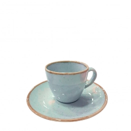 Φλυτζάνι Με Πιατάκι Espresso Πορσελάνης Reactive Blue-Ciel Essentials ESPIEL 90ml-12x6εκ. OWM101K6