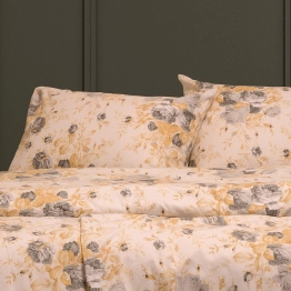 Σετ Σεντόνι Με 2 Μαξιλαροθήκες Φανελένιο King Με Λάστιχο 180x200+30εκ. Peonia Grey Winter Line Mini Melinen 20004053