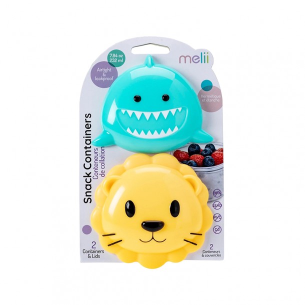 Σετ 2τμχ Δοχείο Για Σνακ 232ml Shark & Lion Melii MEL14900