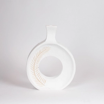 Βάζο Ξύλινο Λευκό-Natural 25x6x32εκ. ESTHETI 819-00683