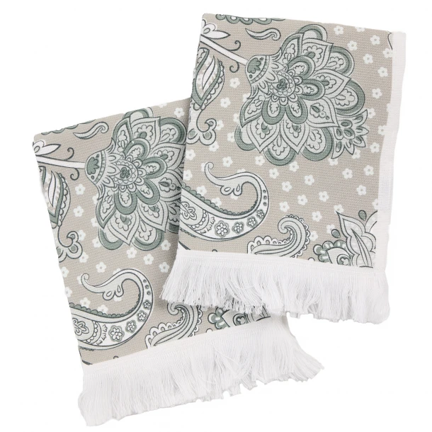 Ποτηρόπανο Σετ 2τμχ Βαμβακερό 30x50εκ. Kitchen 0890 Grey Das Home