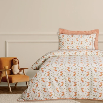 Σετ Σεντόνια Βαμβακερά Μονά 170x260εκ. Kid Line 4978 Beige-Teracotta Das Kids