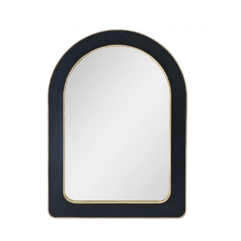 Καθρέπτης Τοίχου Βελούδινος Μαύρος-Χρυσός 70x50εκ. ESPIEL ECO606