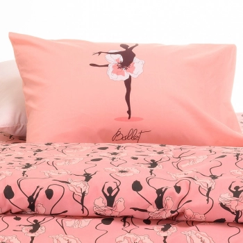 Ζεύγος Μαξιλαροθήκες Βαμβακερές 50x70εκ. Dance Pink Kids Line Melinen 20003227