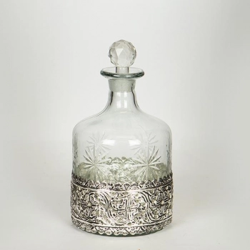 Καράφα Γυάλινη-Μεταλλική Διάφανη-Ασημί 13x24εκ. ESTHETI 752-10528