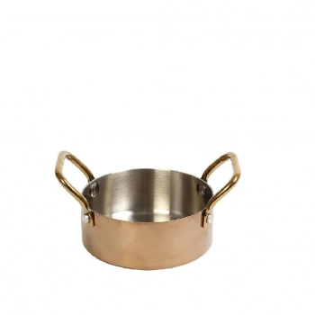 Σκεύος Σερβιρίσματος Ανοξείδωτο 18/10 Με Λαβές Shiny Copper ESPIEL 15x10x5εκ./300ml FEV503