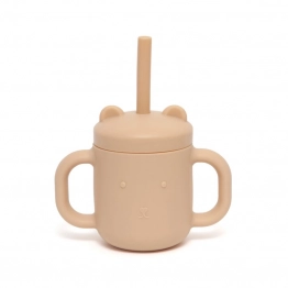 Ποτήρι Σιλικόνης Με Καλαμάκι 175ml Honey Peach Petit Monkey PTM-SCLS3