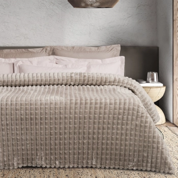 Κουβέρτα Fleece Υπέρδιπλη 220x240εκ. Blankets 1387 Taupe Das Home