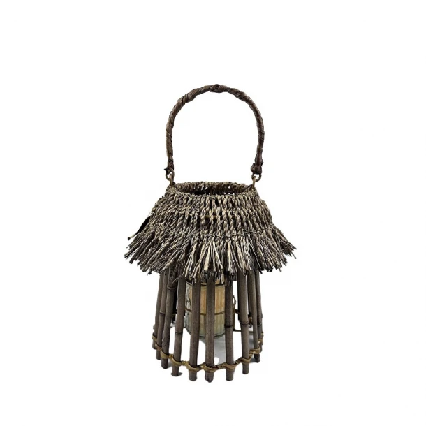 Φανάρι Bamboo Με Δοχείο Για Ρεσώ ESPIEL 11x18x26εκ. NAF105