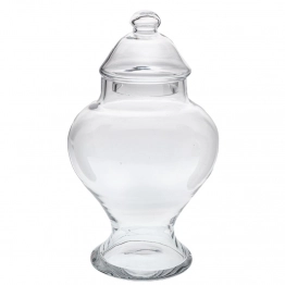 Διακοσμητικό Δοχείο Με Καπάκι Γυάλινο Διάφανο 15x30εκ. iliadis 91977