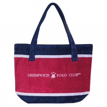 Τσάντα Θαλάσσης Βαμβακερή 55x40εκ. Essential 3864 Κόκκινη-Λευκή-Μπλε Greenwich Polo Club