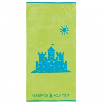 Πετσέτα Θαλάσσης Βαμβακερή 70x140εκ. Junior 4075 Μπλε-Πράσινη Greenwich Polo Club
