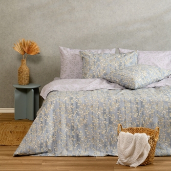 Σετ Σεντόνια Polycotton King Με Λάστιχο 180x200+32εκ. Botan Blue Casual Line Melinen 20004768